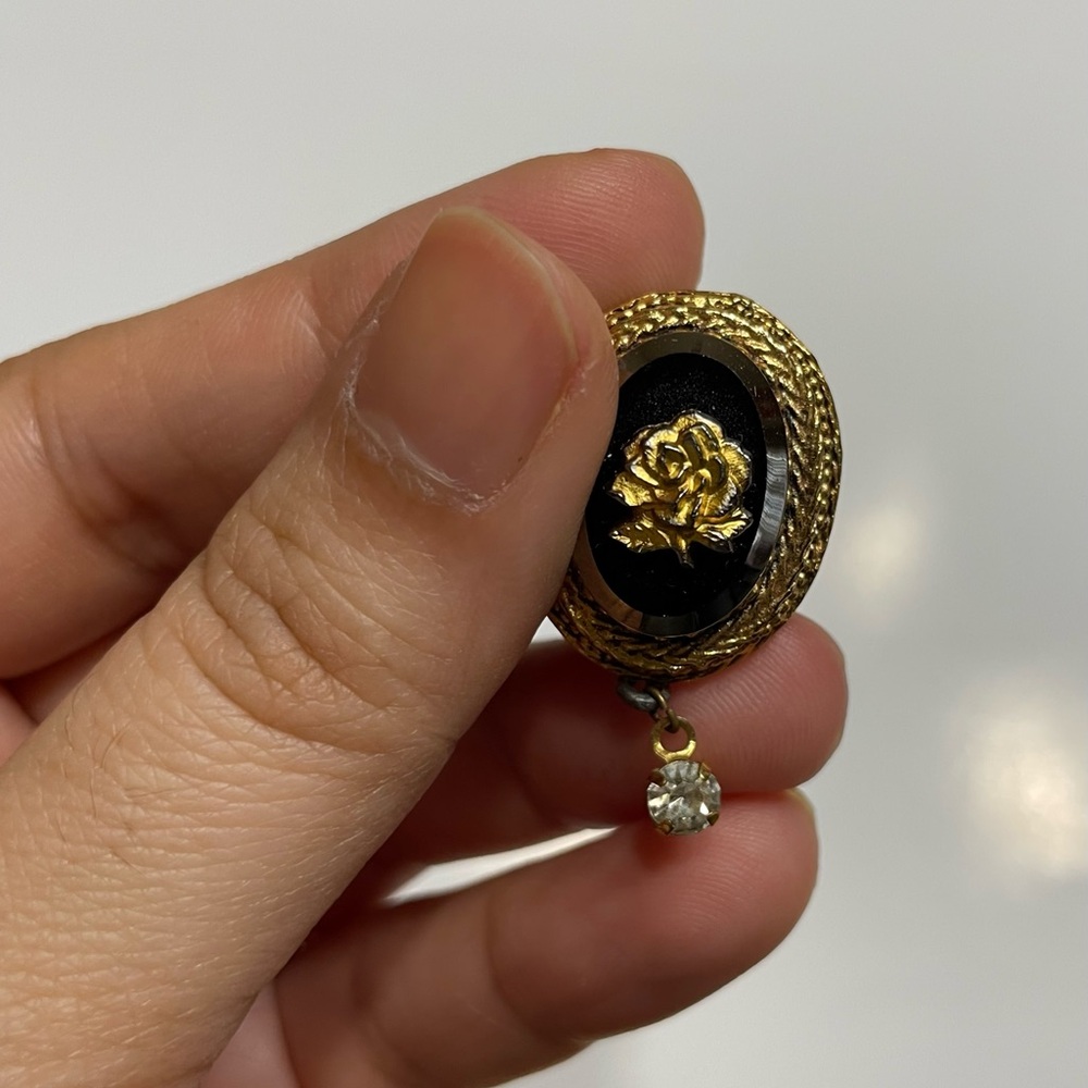 Vintage Gold and Black Hair Pin